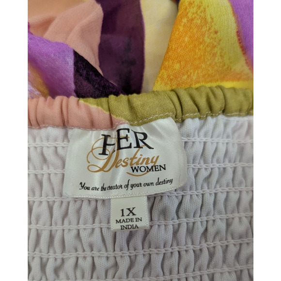 Her Destiny Women sz 1X Maxi Dress sleeveless tank multi color lined 0791 - Picture 6 of 7